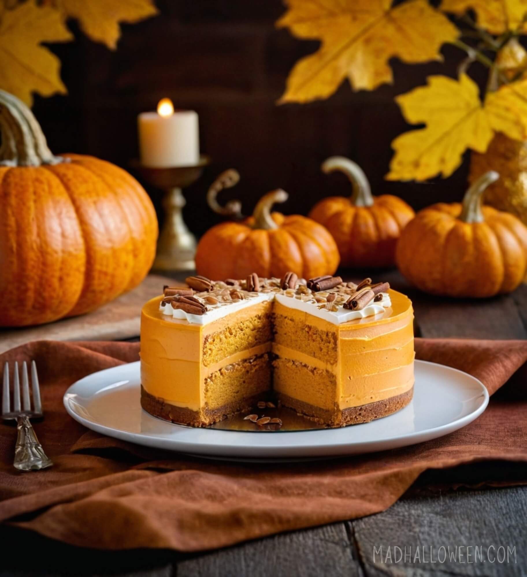 Fall Pumpkin and Pecan Fall Cake - Mad Halloween