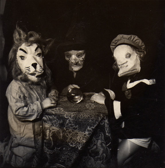 Haunted Air Book Vintage Halloween Photos - Spooky Paper Mache Animal Masks