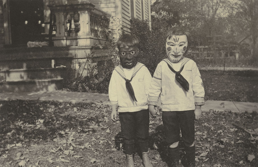 Haunted Air Book Vintage Halloween Photos - Paper Mache Masks