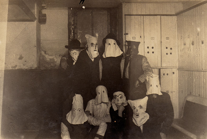 Haunted Air Book Vintage Halloween Photos - Creepy Bag Masks