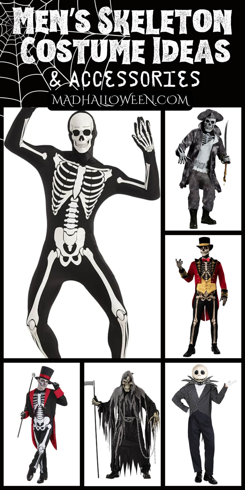 Men's Skeleton Costume Ideas and Accessories - Mad Halloween