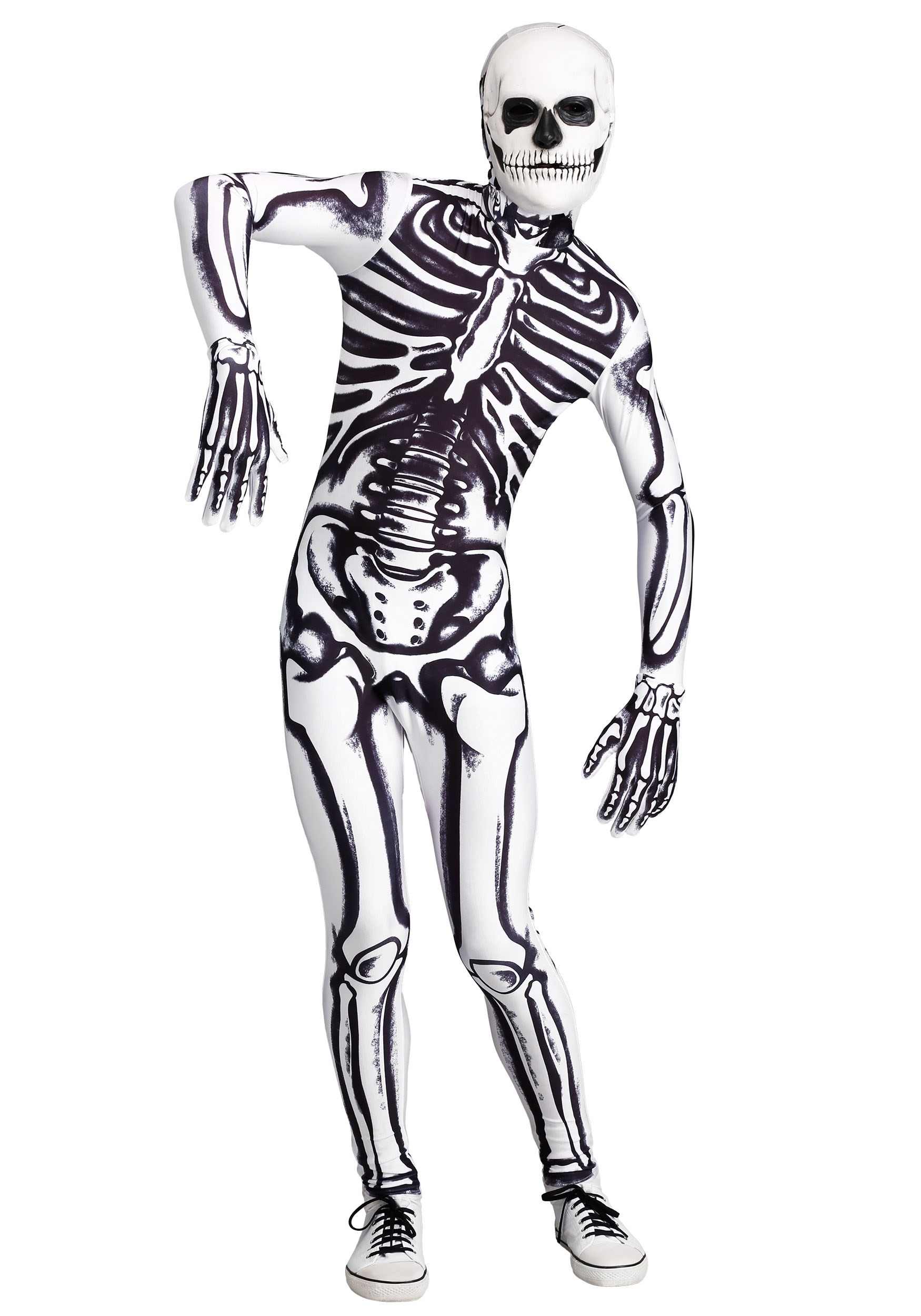 Men's Skeleton Costume Ideas - Skeleton Jumpsuit with Mask - Mad Halloween